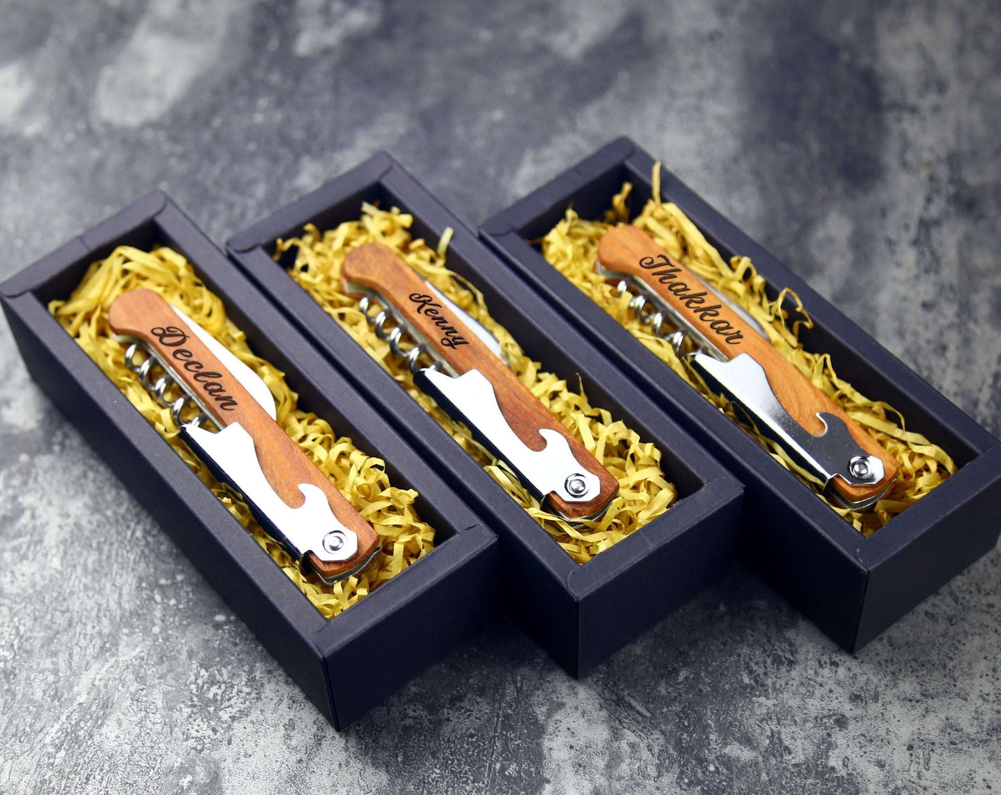 Personalized Wood Handle Corkscrew Opener, Custom Red Wine Opener Engravedideas