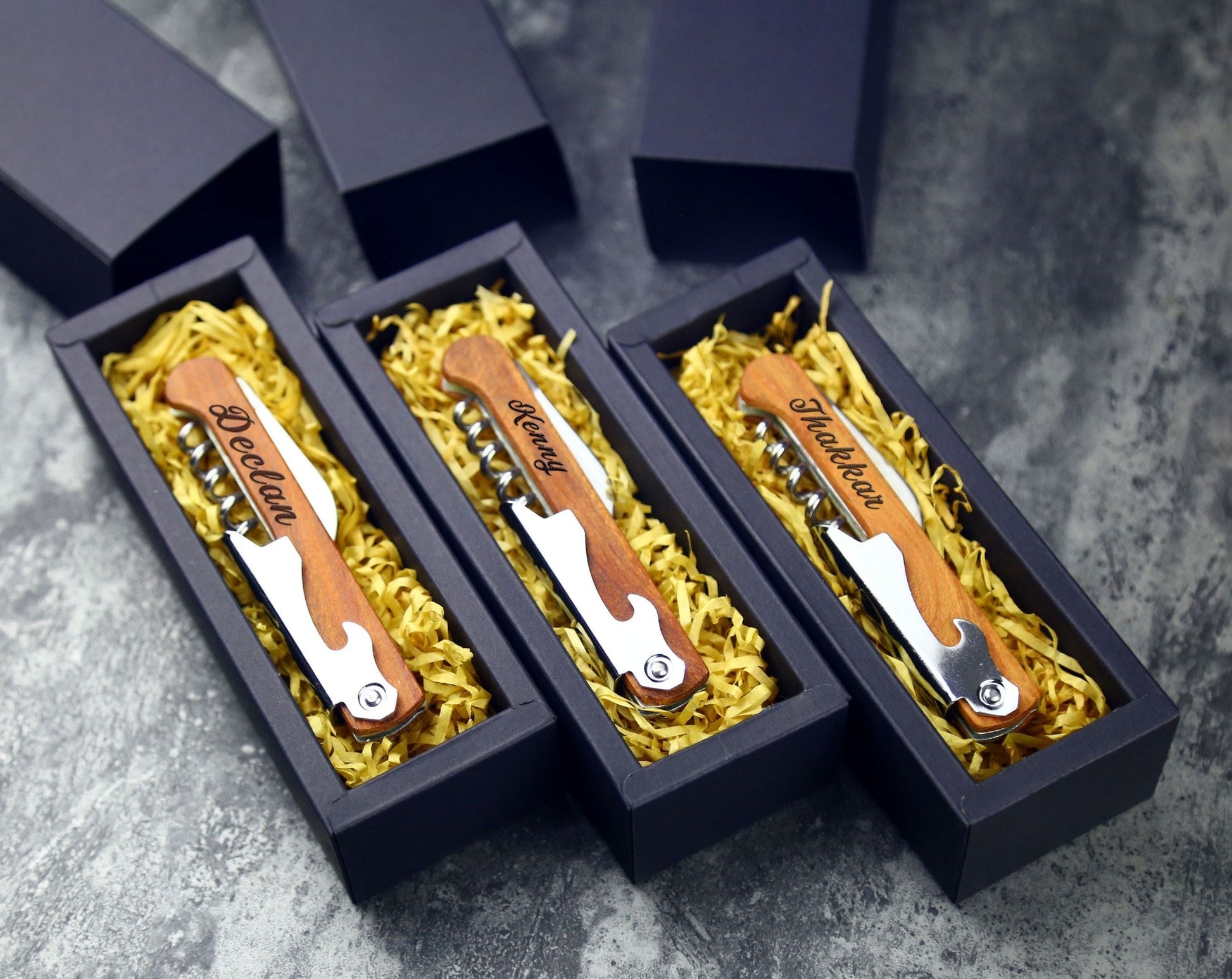 Personalized Wood Handle Corkscrew Opener, Custom Red Wine Opener Engravedideas