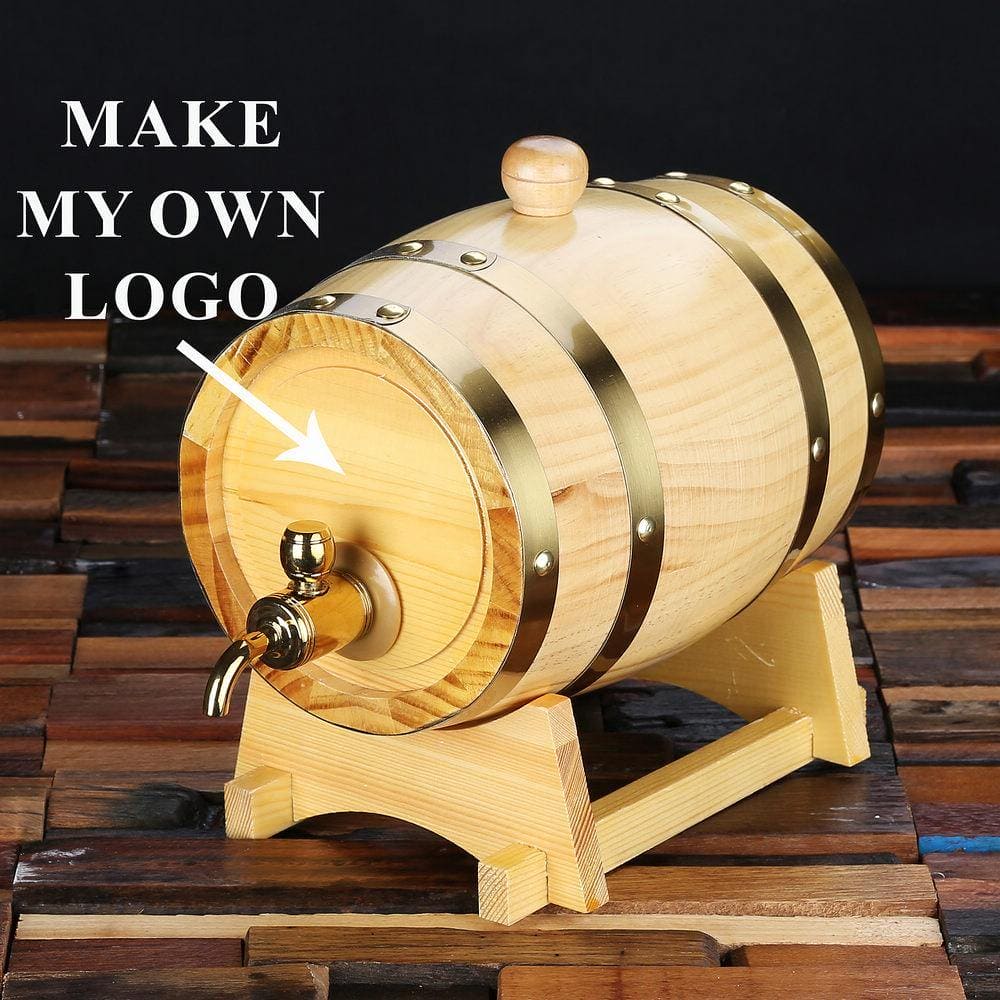 Personalized Barrel with Metal Tap, Groomsmen Gifts, Christmas Gift - Natural Engravedideas