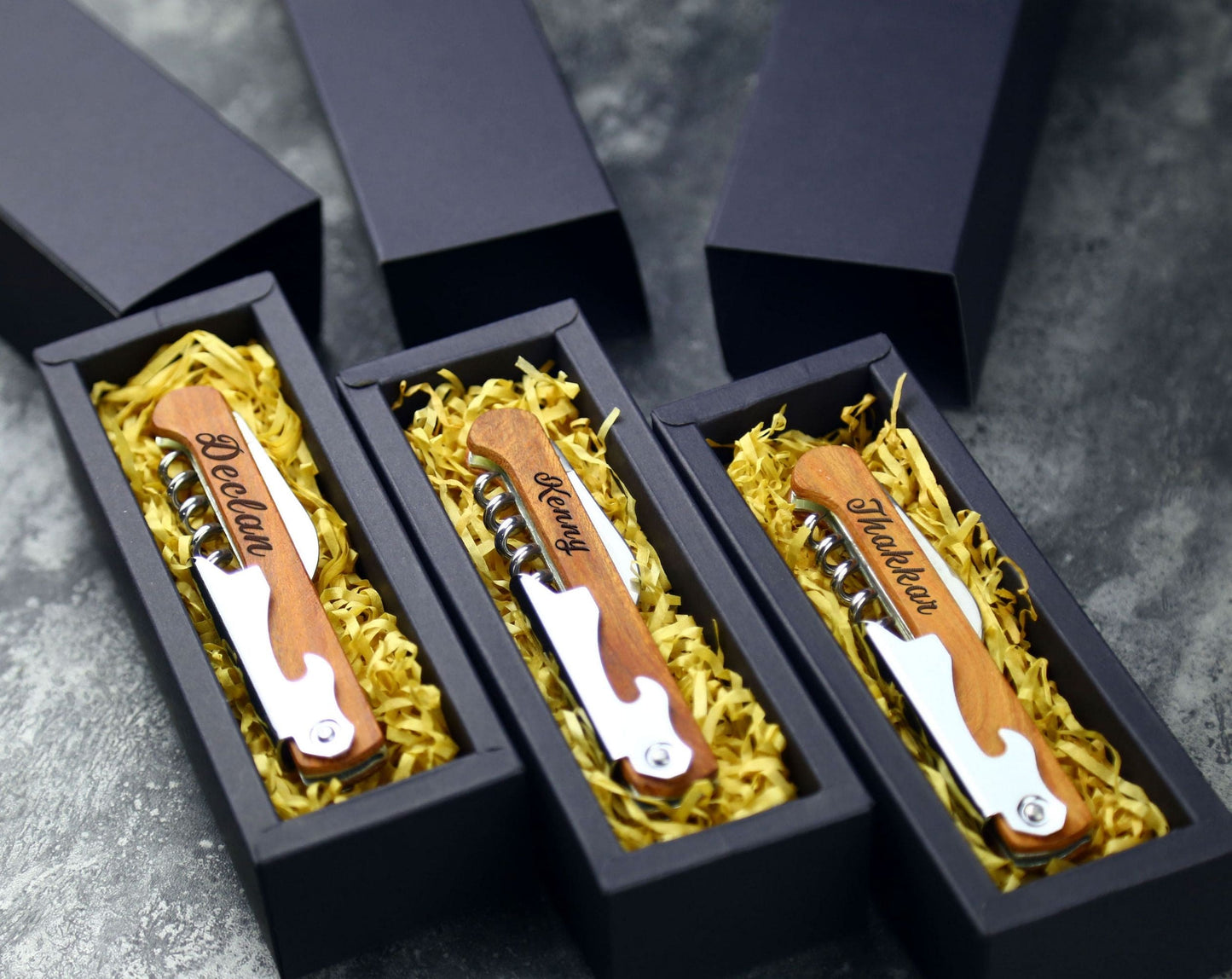 Personalized Wood Handle Corkscrew Opener, Custom Red Wine Opener Engravedideas