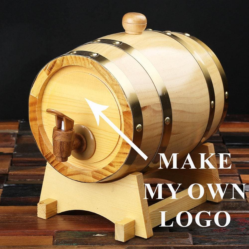 Groomsmen Gifts, Personalized Barrel - Natural Wood Engravedideas