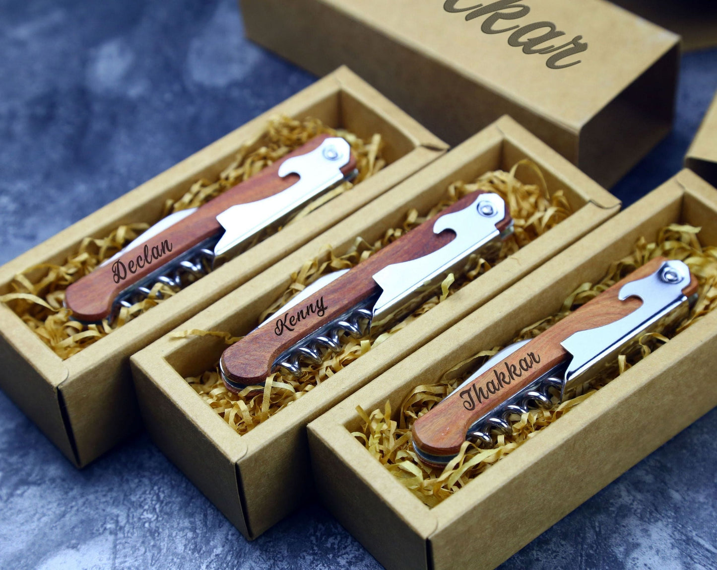 Personalized Wood Handle Corkscrew Opener, Custom Red Wine Opener Engravedideas