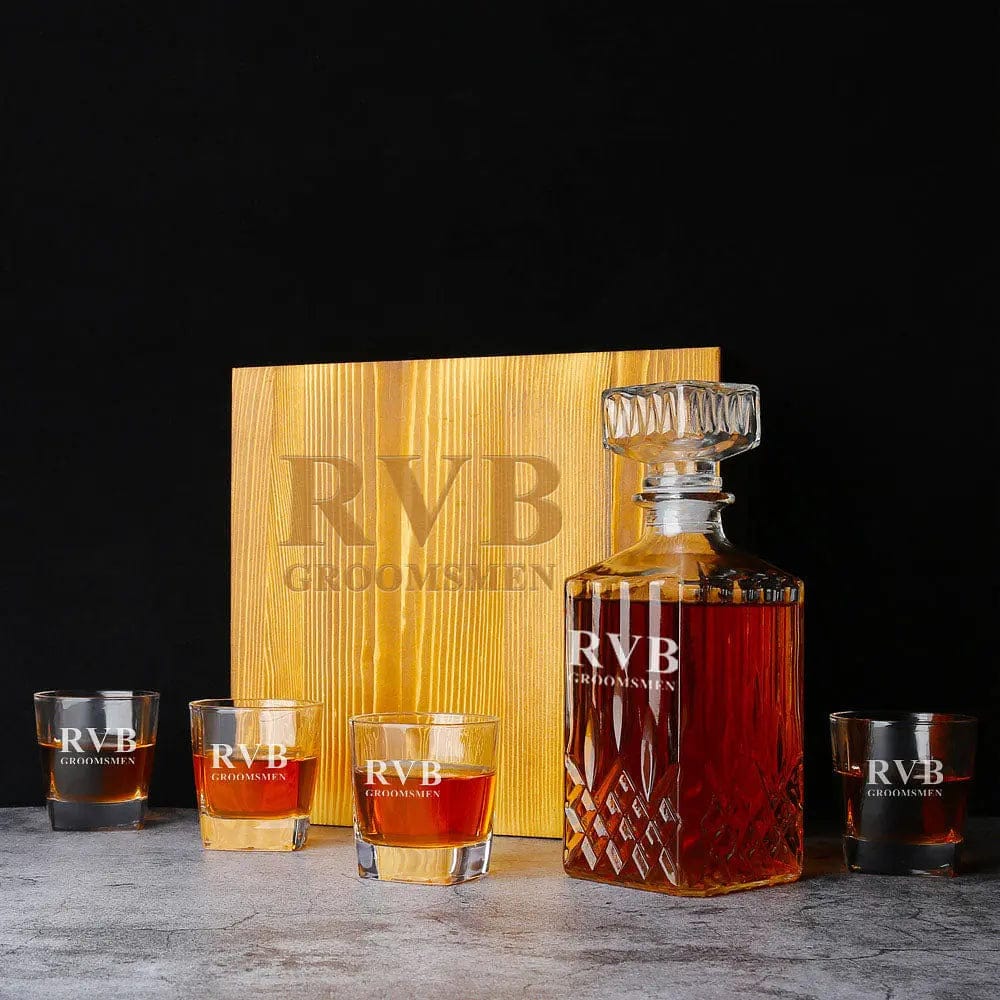 Groomsmen Gifts, Groomsmen Personalized Decanter Set GiftideaStutio