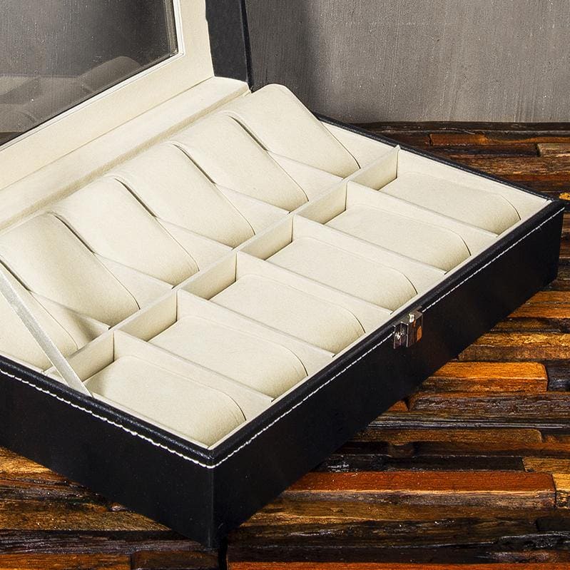 Christmas Gift, Personalized Watch Box 12 Slots, Gift for Men - Engravedideas