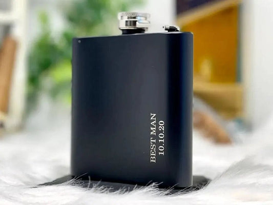 Personalized Black Hip Flask HisCorner