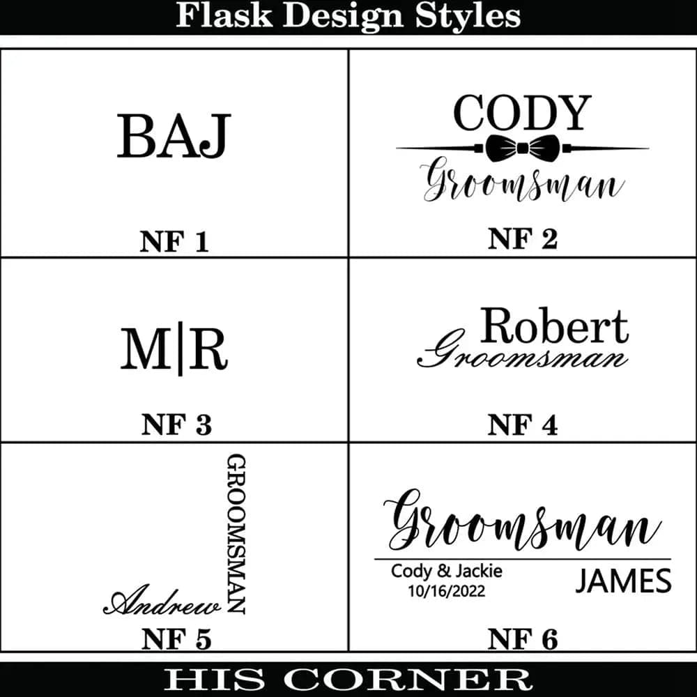 Personalized Black Hip Flask HisCorner