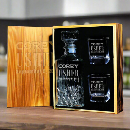 Personalized Whiskey Decanter Set Engravedidea