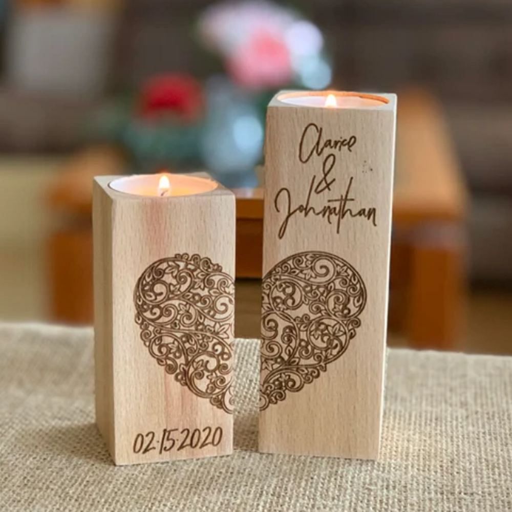 Personalized Wooden Candle Holder FranJohnsonHouse