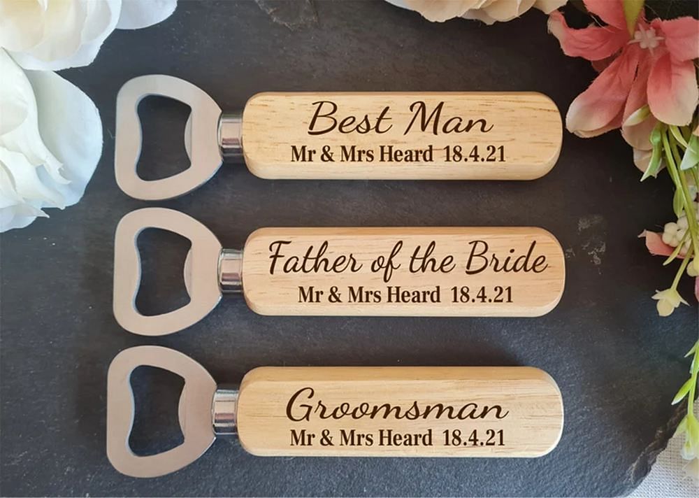 Personalized Wooden Handle Beer Opener StickumupukStore