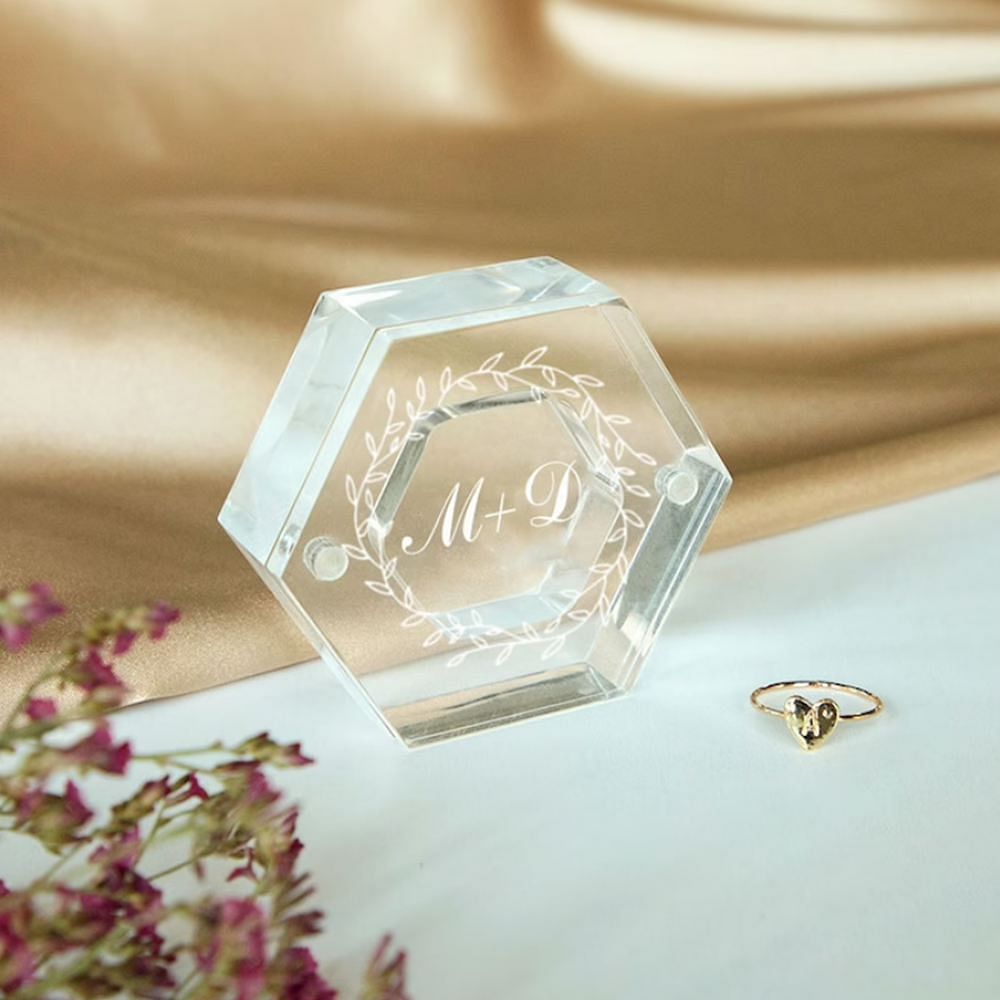 Personalized Acrylic Ring Box WeddingClub