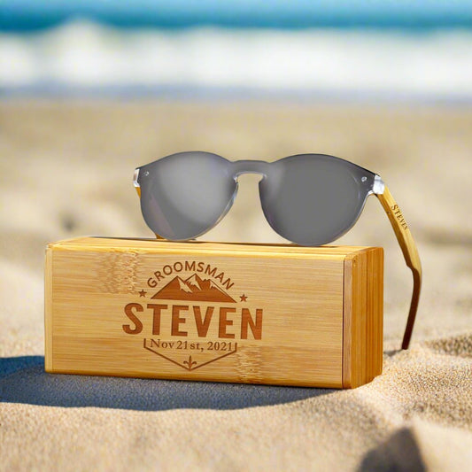 Groomsmen Gifts Personalized Sunglasses - Grey UniqueGiftProposal
