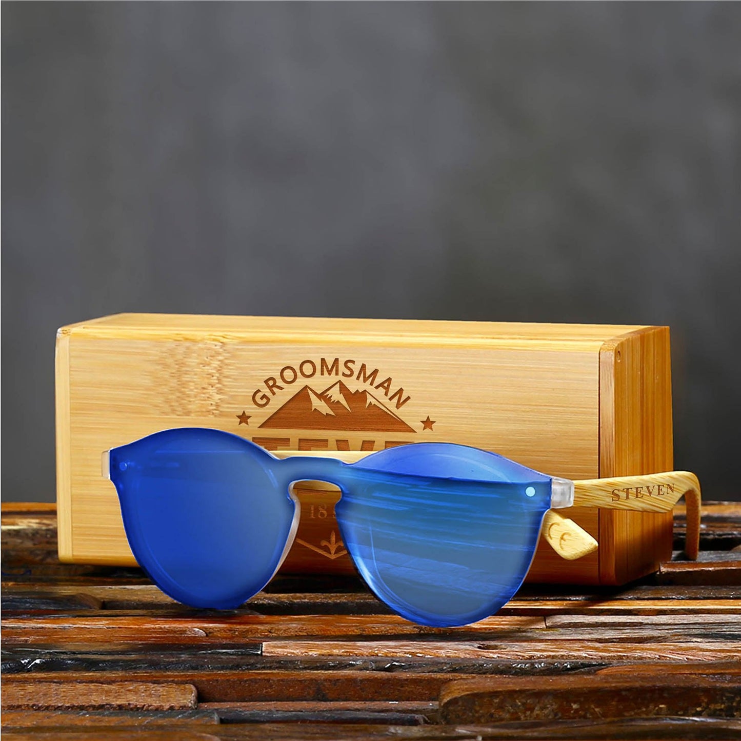 Groomsmen Gifts Personalized Sunglasses - Blue UniqueGiftProposal