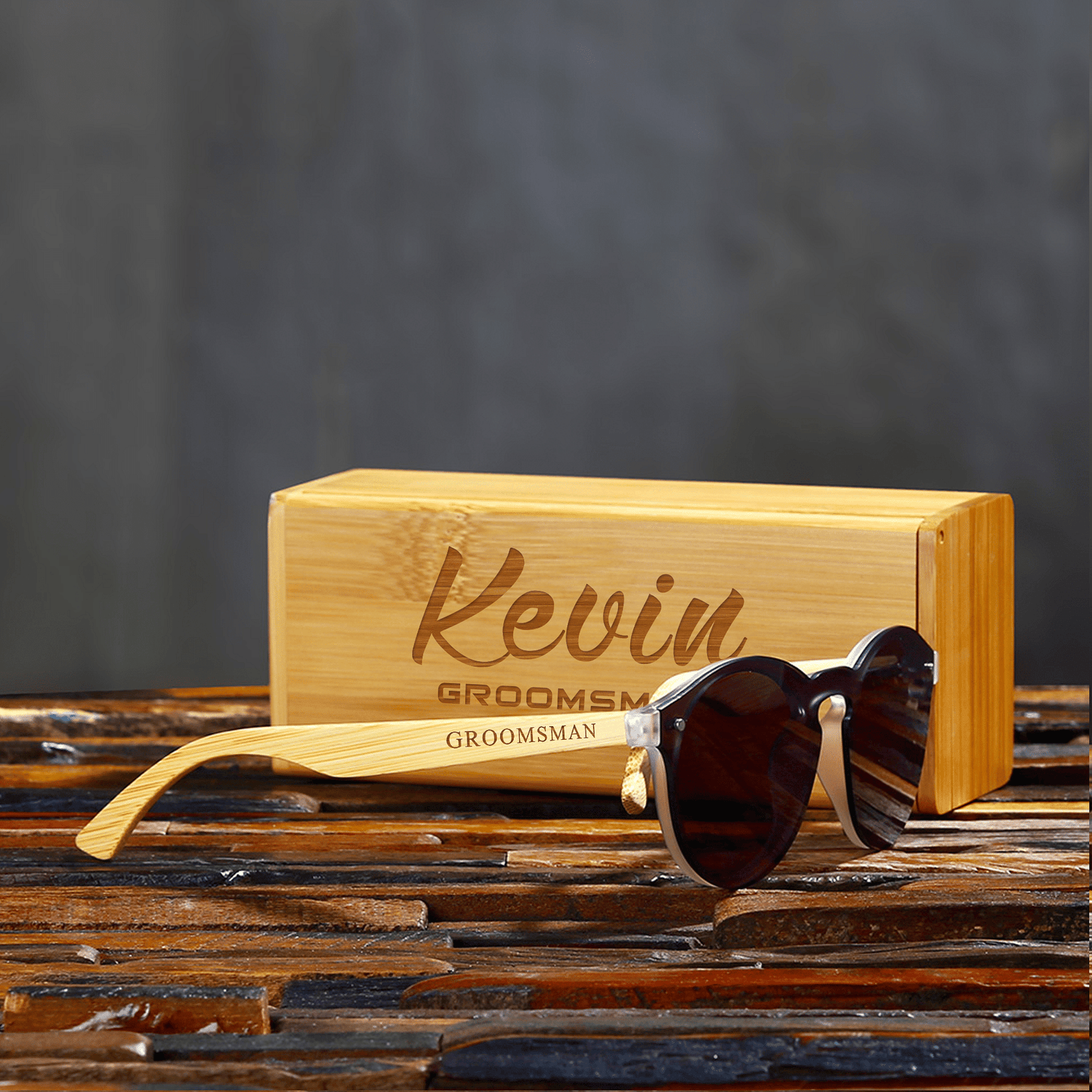 Groomsmen Gifts Personalized Sunglasses - Black UniqueGiftProposal