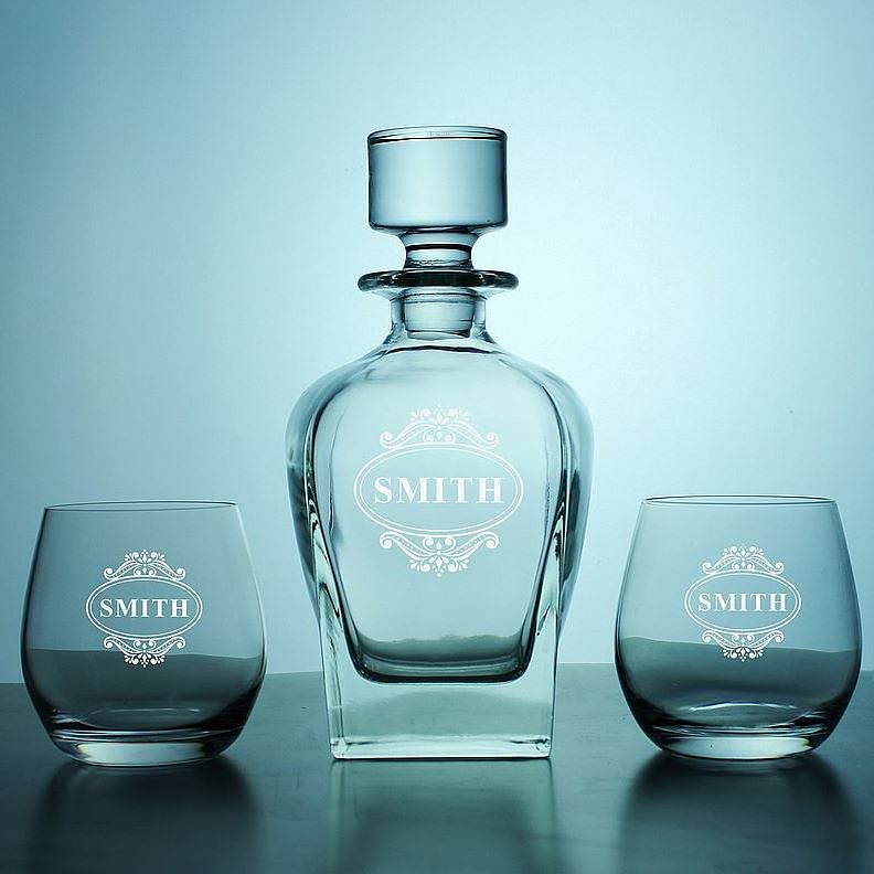 Father's Day Gift, Crystal Round Decanter, Wedding Gift, Groomsmen Gift GiftideaStutio