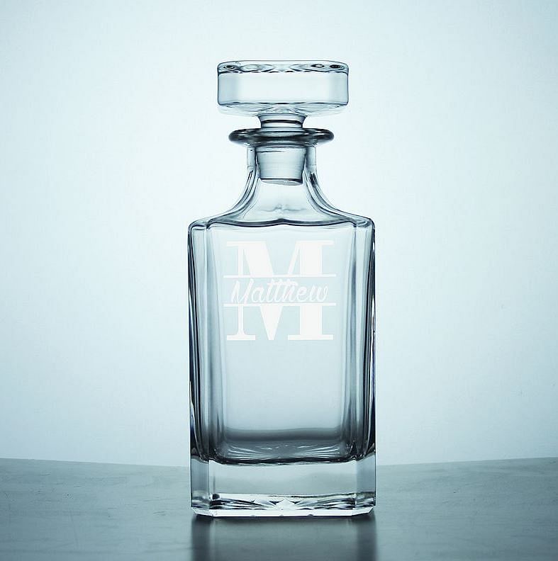 Groomsmen Gifts, Personalized Crystal Square Decanter GiftideaStutio