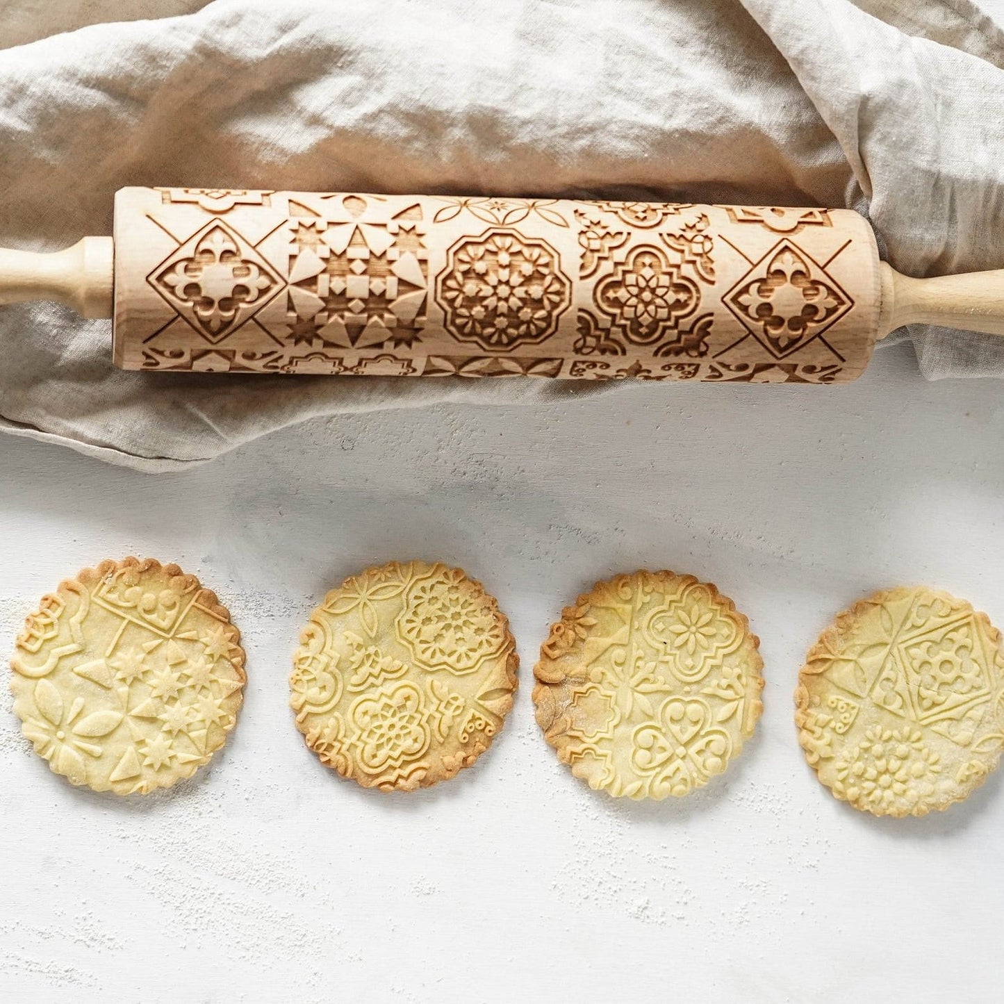 Vintage Pattern - Embossing Rolling Pin CustomizedGift