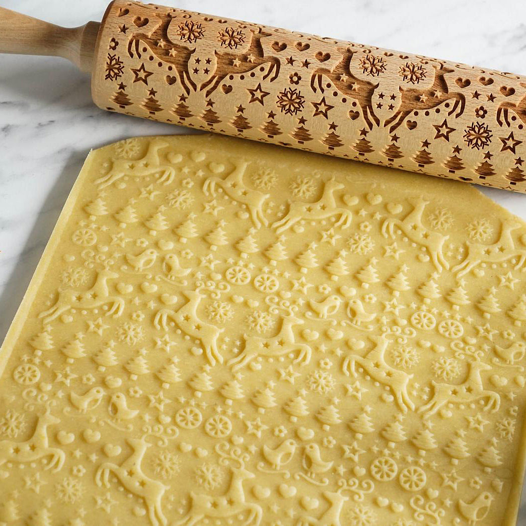 Happy Deer - Embossing Rolling Pin CustomizedGift