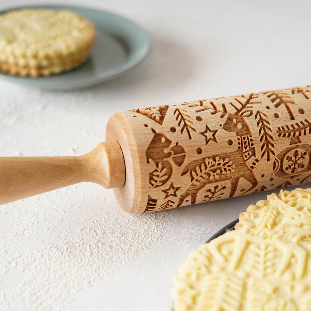 Christmas Reindeer- Embossing Rolling Pin CustomizedGift