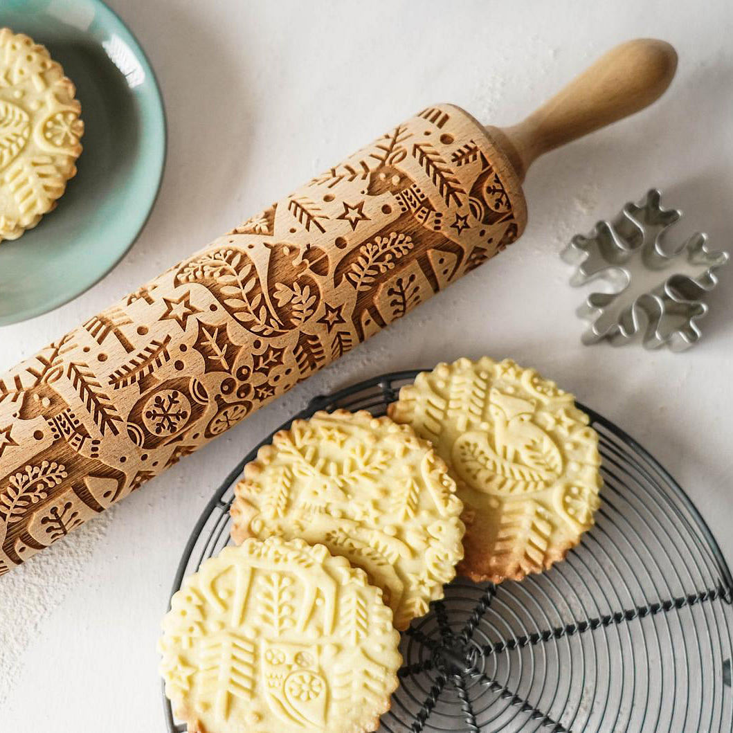 Christmas Reindeer- Embossing Rolling Pin CustomizedGift