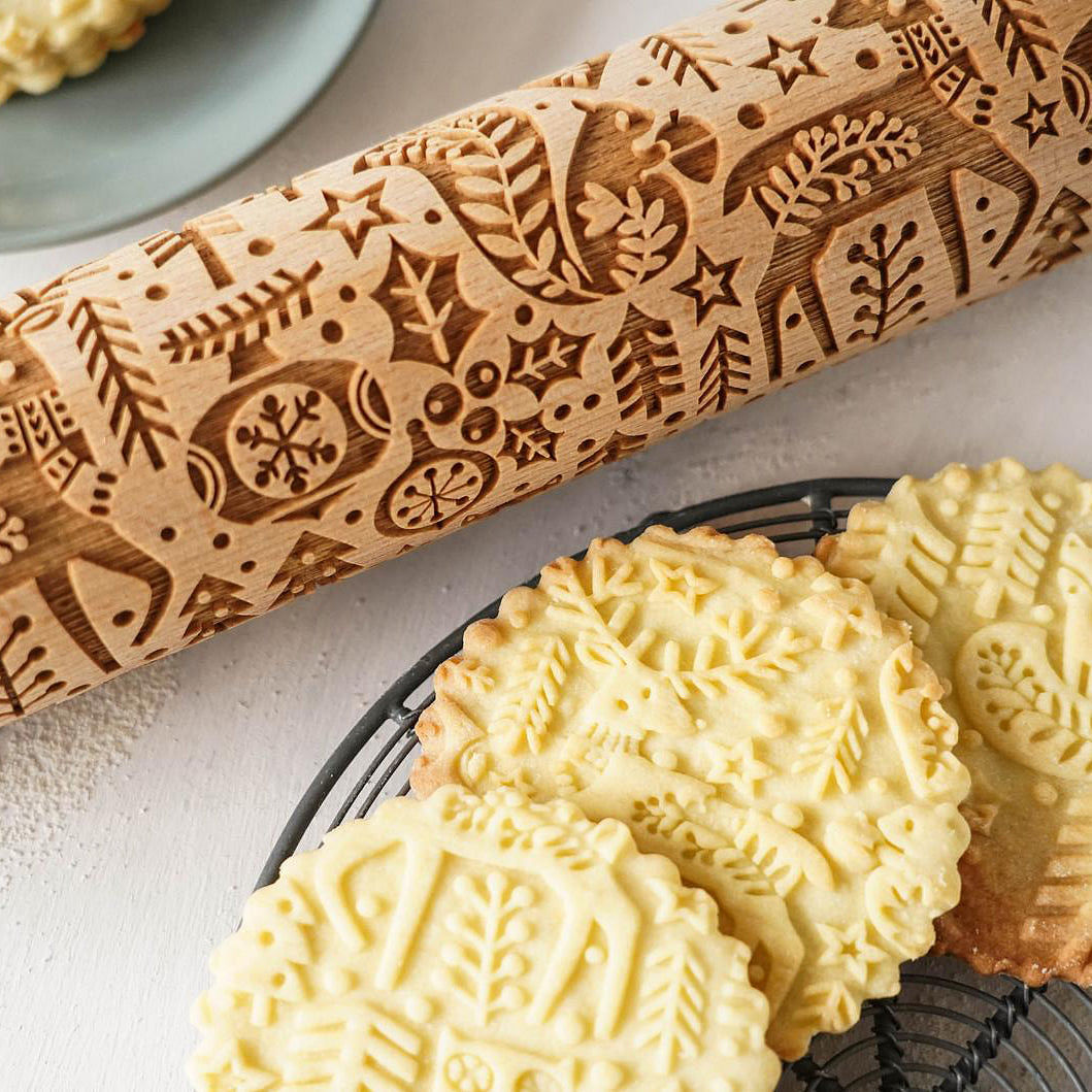 Christmas Reindeer- Embossing Rolling Pin CustomizedGift