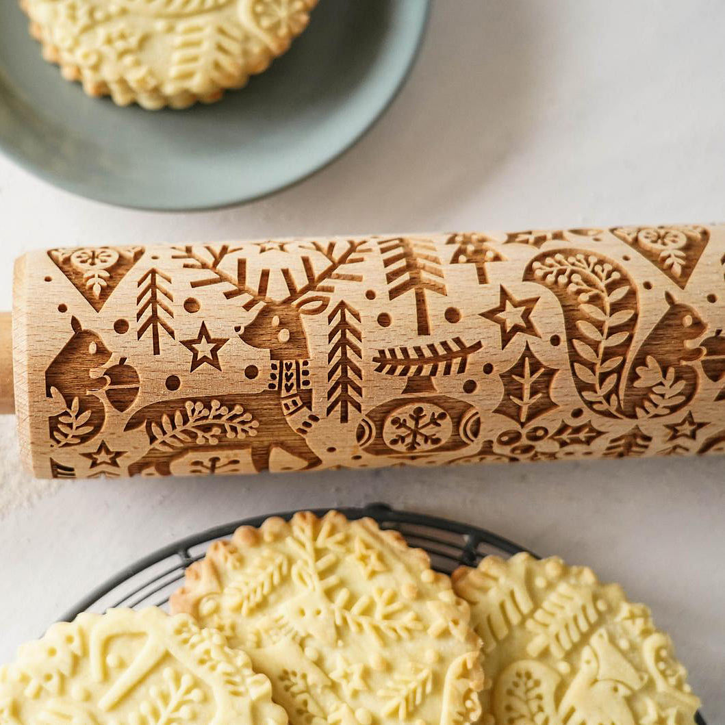 Christmas Reindeer- Embossing Rolling Pin CustomizedGift