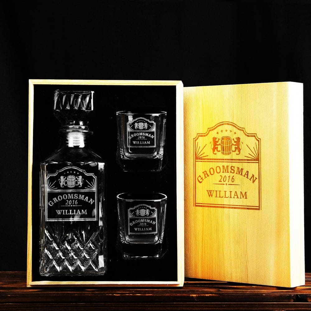 Men's Gift,Groomsmen Gift - Personalized Whiskey Decanter ETURG