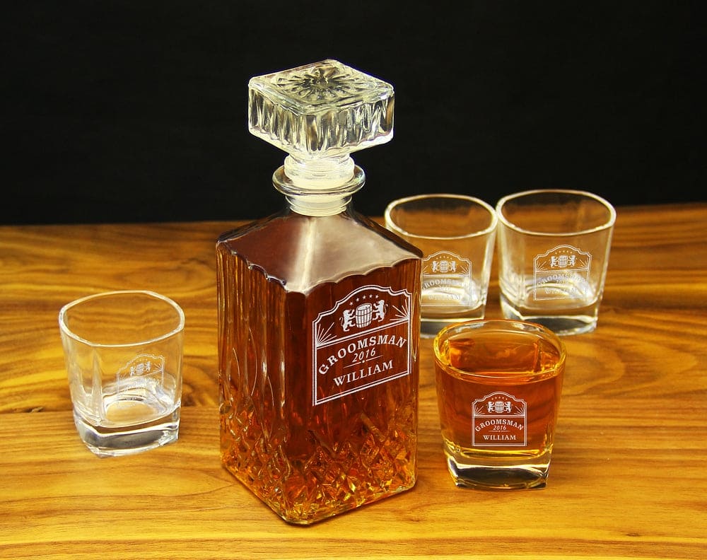 Men's Gift,Groomsmen Gift - Personalized Whiskey Decanter ETURG