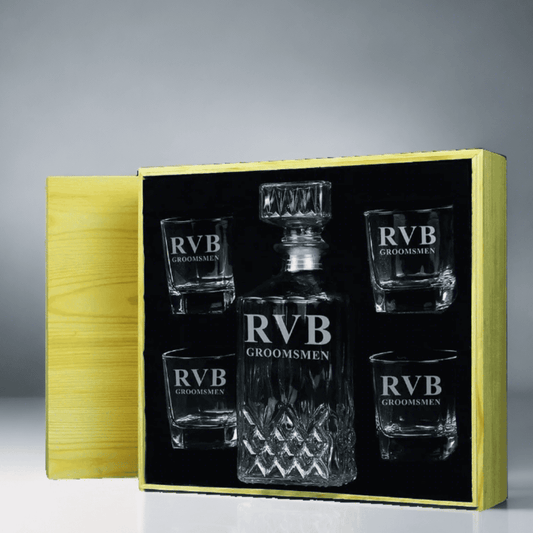 Groomsmen Gifts, Personalized Whiskey Decanter SET GiftideaStutio