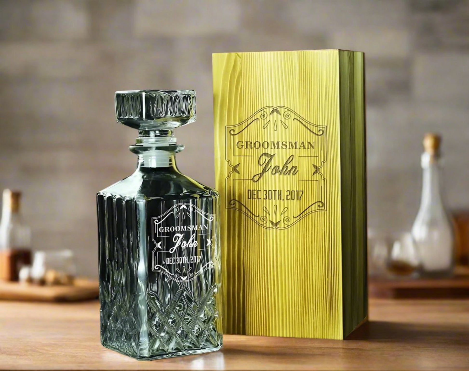 Groomsmen Gifts, Personalized Whiskey Decanter CustomizedGift