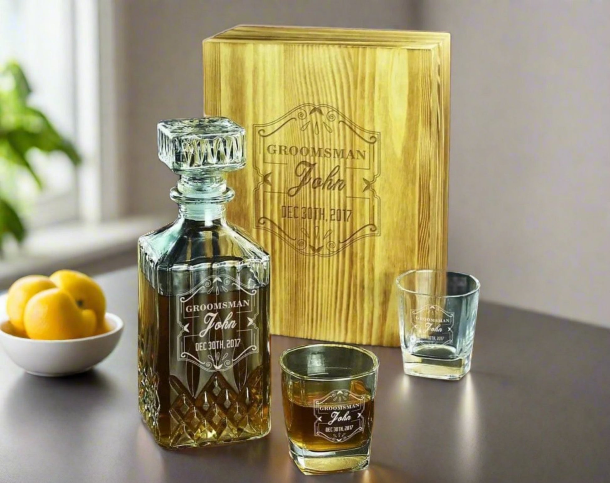 Groomsmen Gifts, Personalized Whiskey Decanter CustomizedGift