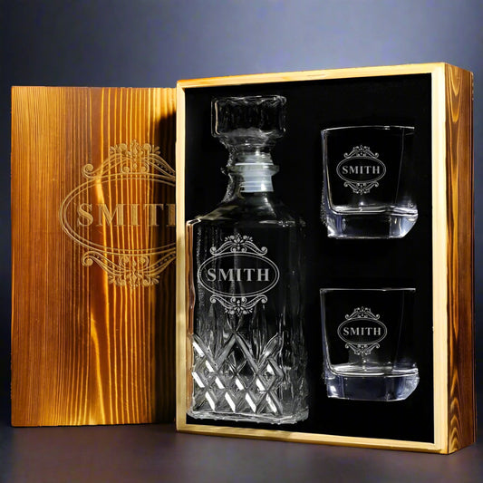 Groomsmen Gifts, Personalized Whiskey Decanter Set GiftideaStutio