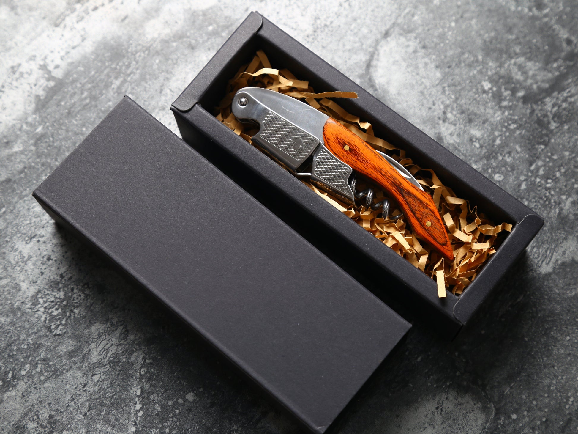 Personalized Wooden Handle Corkscrew with Black Paper Box, Groomsmen Gifts customizedgift