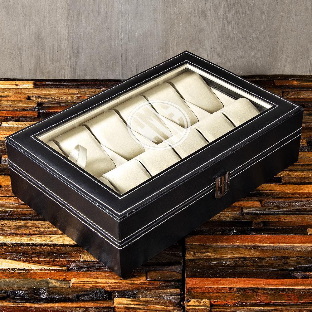 Christmas Gift, Personalized Watch Box 12 Slots, Gift for Men - Engravedideas