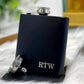 Personalized Black Hip Flask HisCorner