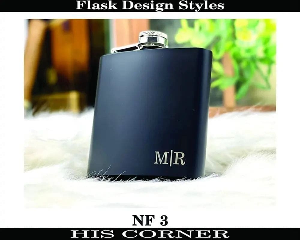 Personalized Black Hip Flask HisCorner