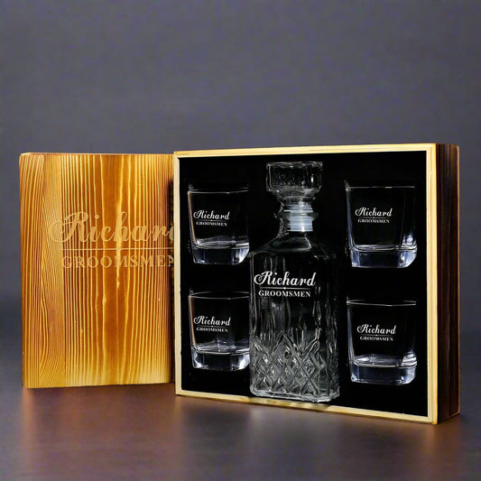 Personalized Whiskey Decanter& Whiskey Decanter Set, Groomsmen Gifts GiftideaStutio