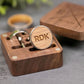 Personalized handcrafted set of walnut wood cuff OxAndBirch