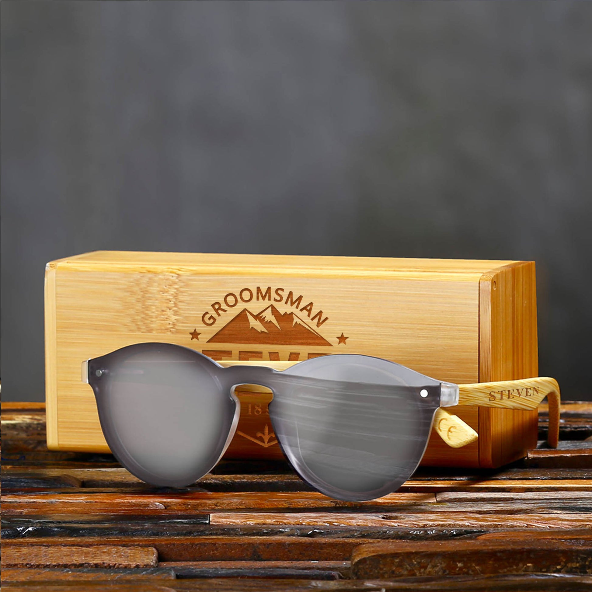 Groomsmen Gifts Personalized Sunglasses - Grey UniqueGiftProposal