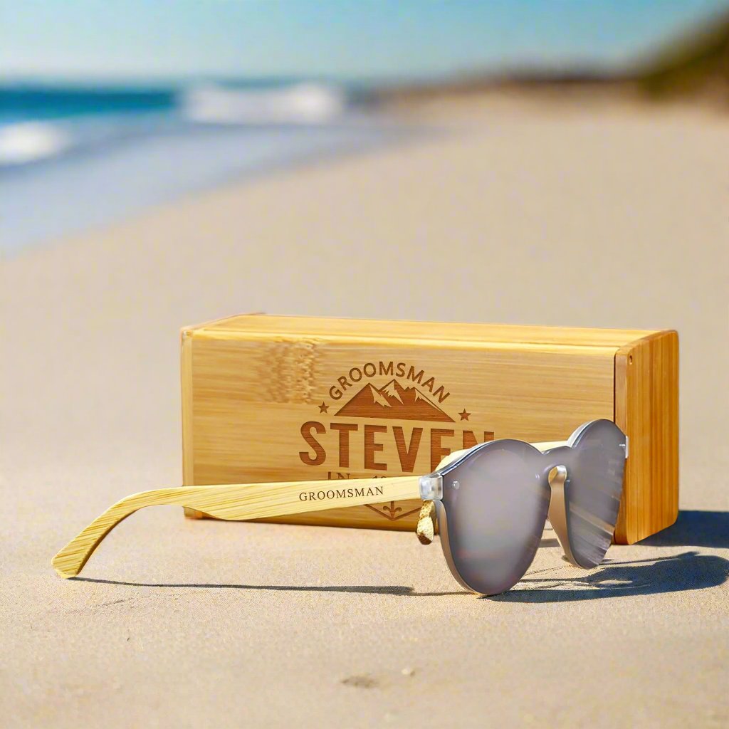 Groomsmen Gifts Personalized Sunglasses - Grey UniqueGiftProposal