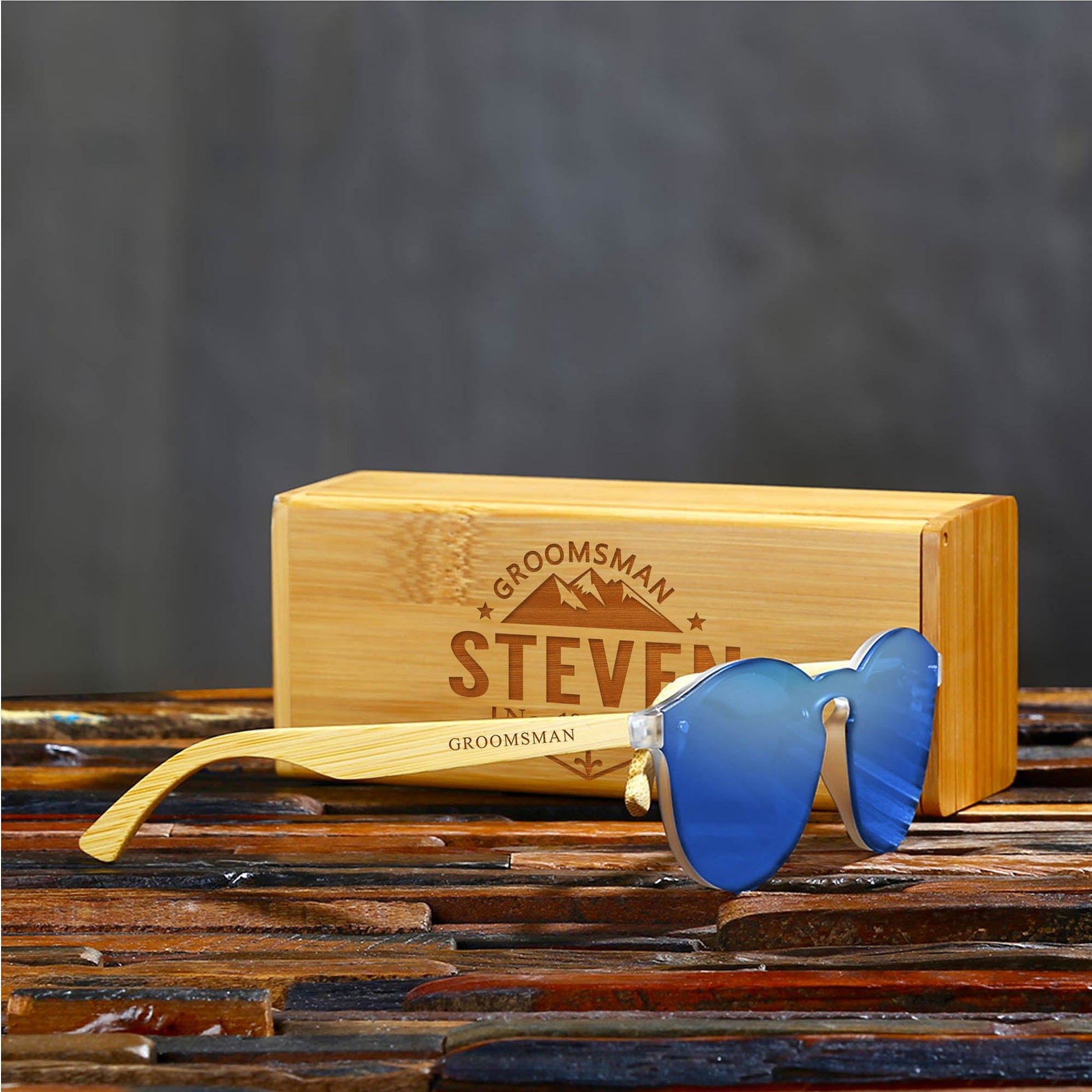 Groomsmen Gifts Personalized Sunglasses - Blue UniqueGiftProposal
