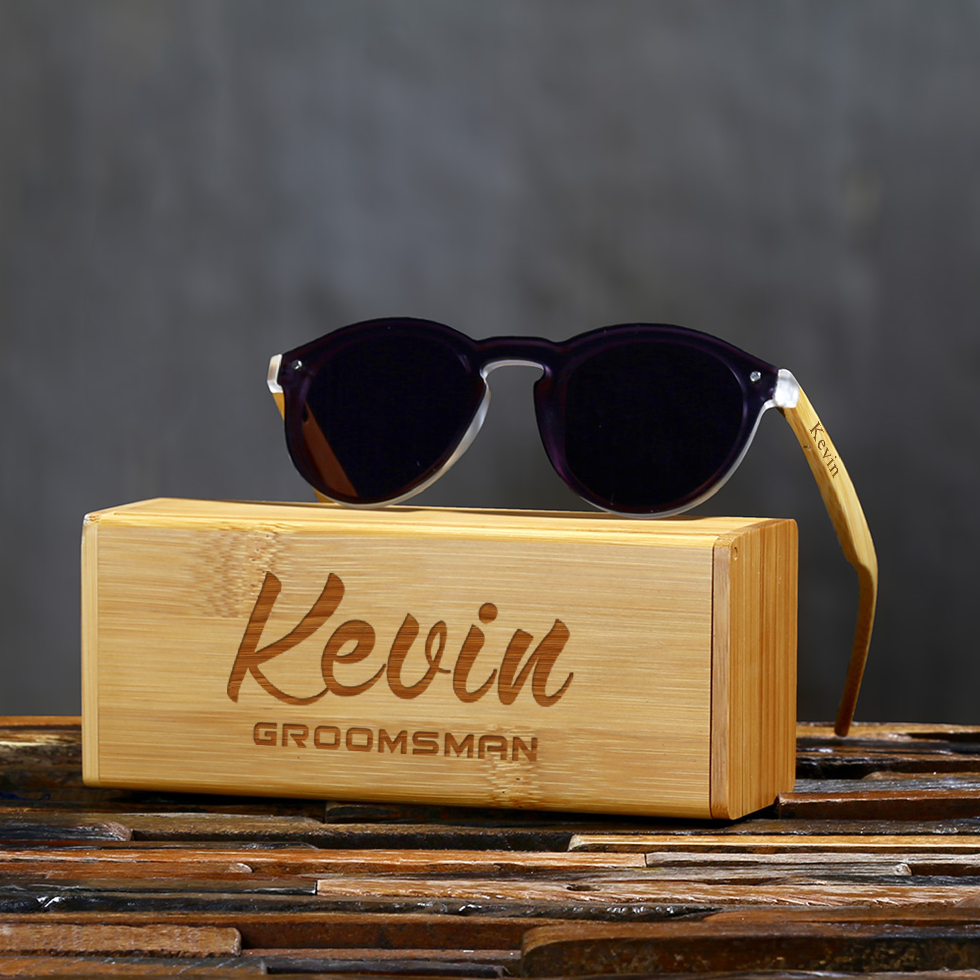 Groomsmen Gifts Personalized Sunglasses - Black UniqueGiftProposal