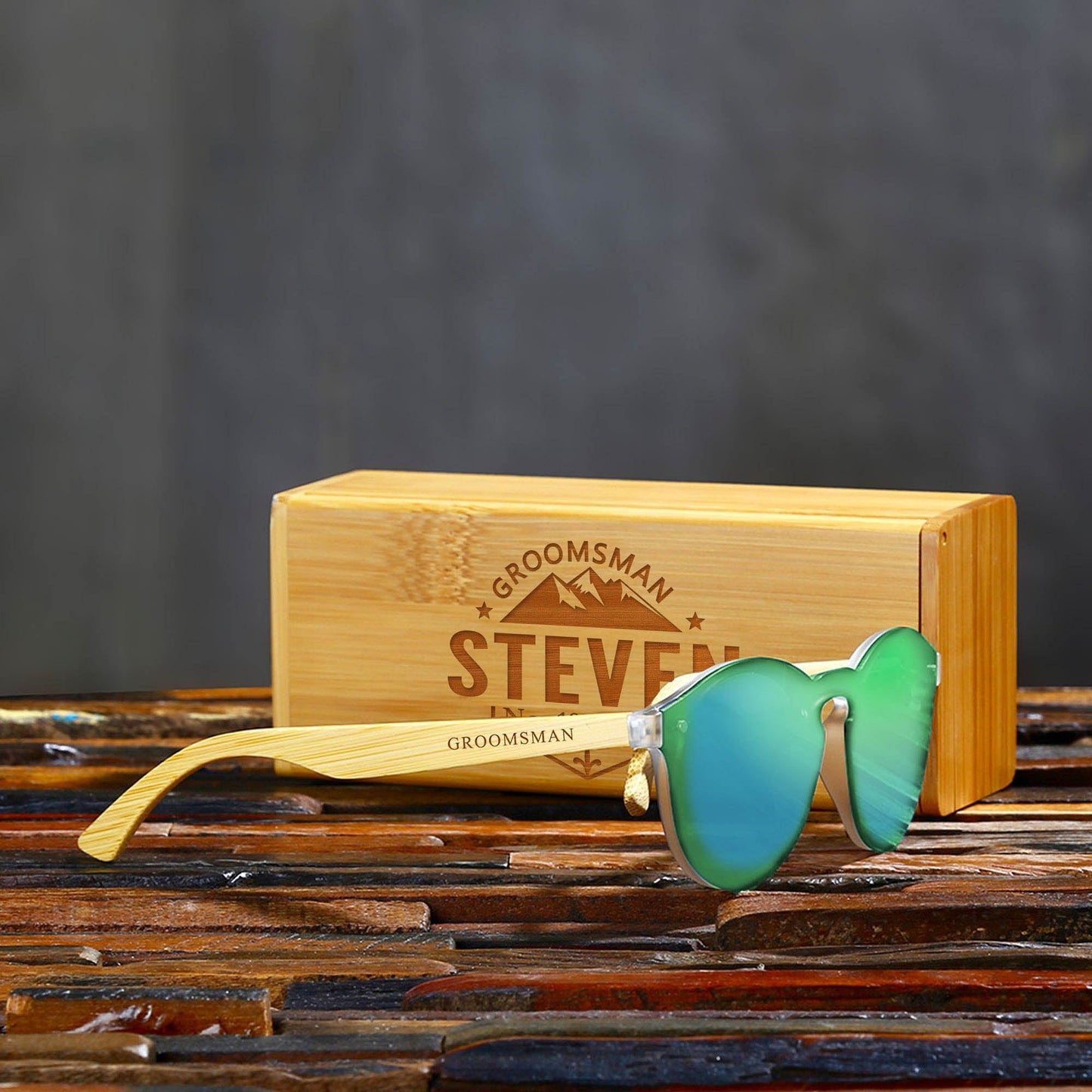 Groomsmen Gifts Personalized Sunglasses - Green UniqueGiftProposal