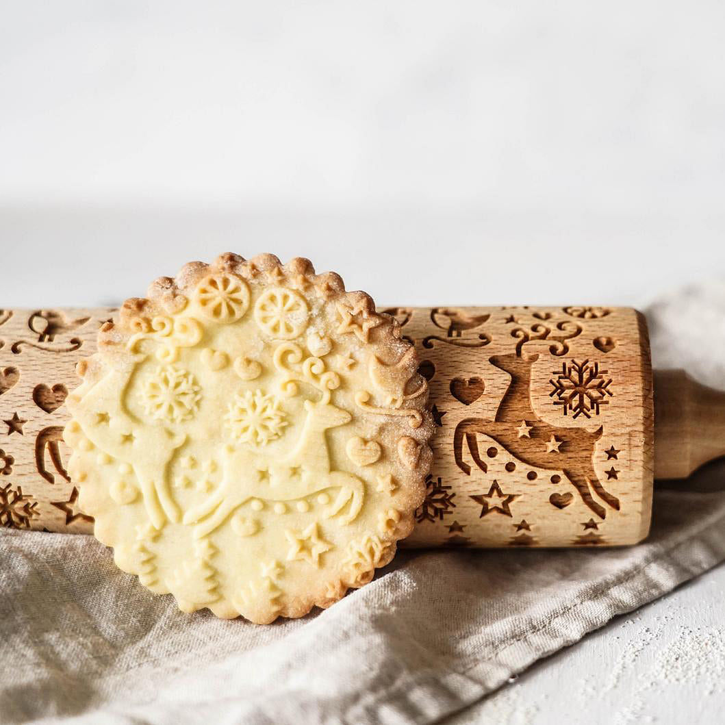 Happy Deer - Embossing Rolling Pin CustomizedGift