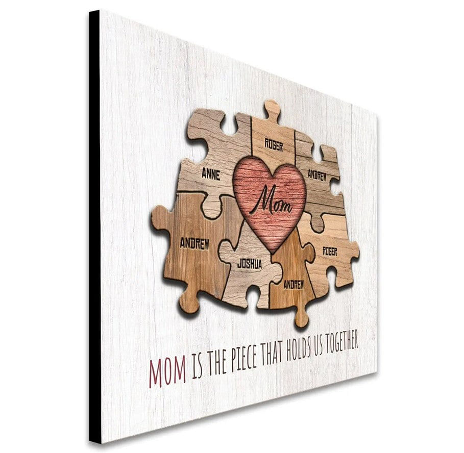 Mom & Children Heart Puzzle Print - Mother's Day gift customizedgift