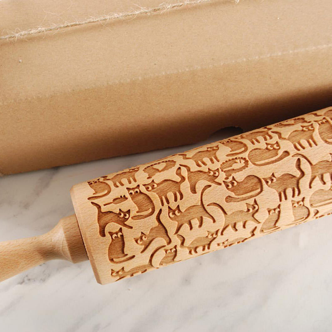 Cat Actions - Embossing Rolling Pin CustomizedGift