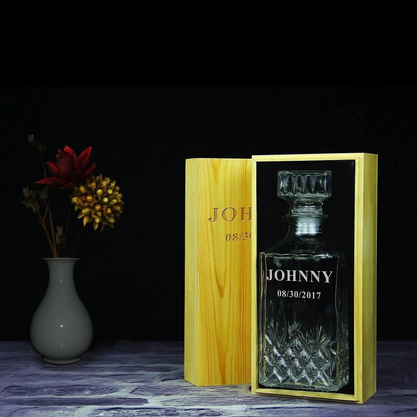 Groomsmen Gift SET Personalized Etched Decanter Gift GiftideaStutio