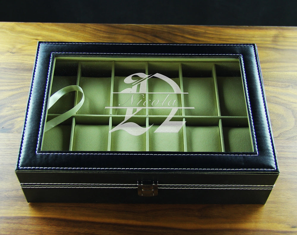 Groomsmen Gifts, Personalized Watch Box-12 Slots GiftideaStutio