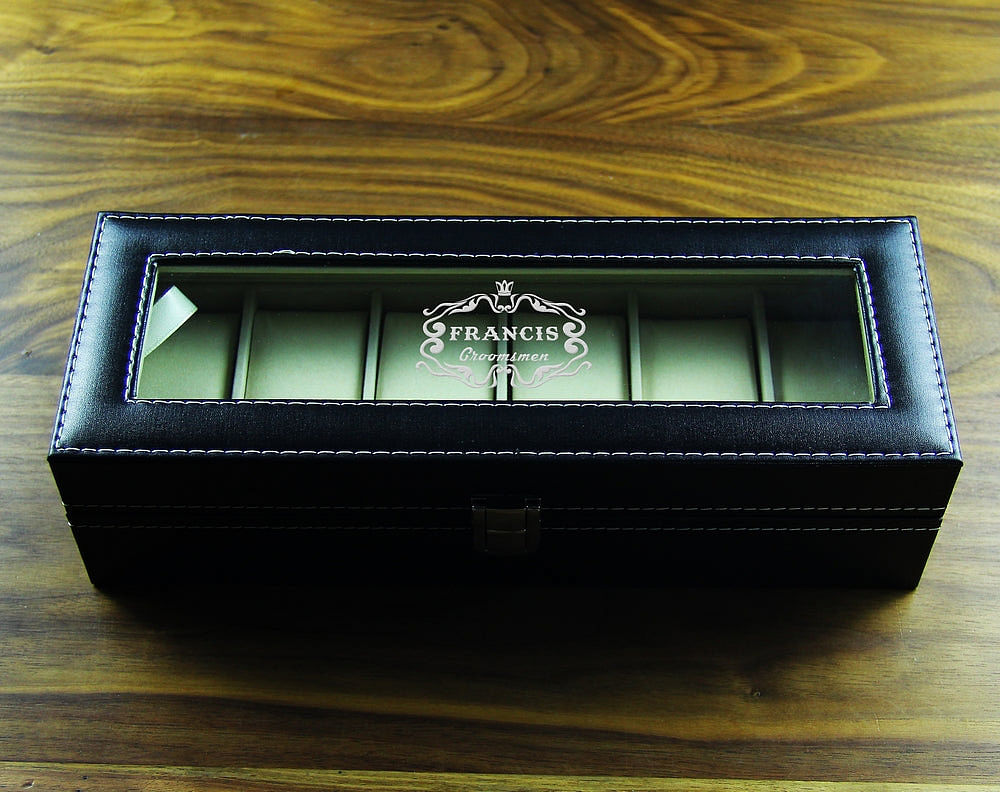 Groomsmen Gifts, Personalized Watch Box-6 Slots GiftideaStutio