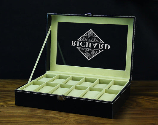 Groomsmen Gifts, Personalized Watch Box-12 Slots GiftideaStutio