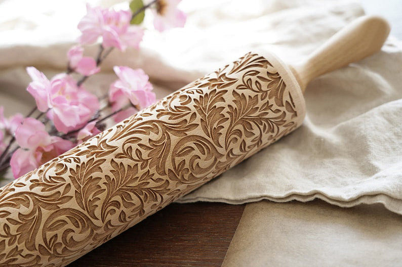 Floral Traditional - Embossing Rolling Pin CustomizedGift